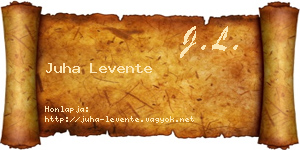 Juha Levente névjegykártya